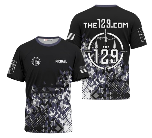 BLACK - Team "The129" Polyester Shooting T-Shirt